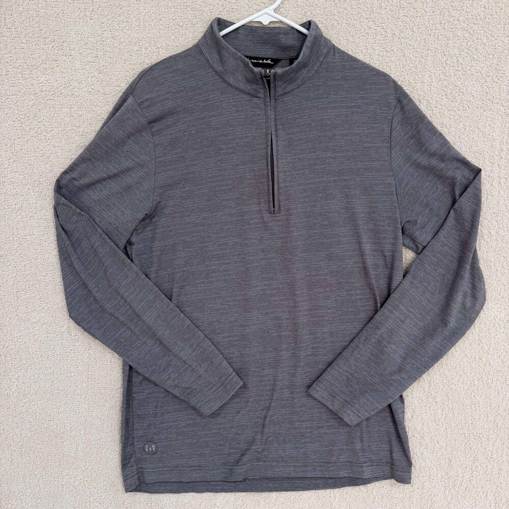 TravisMathew Quarter Zip Pullover Mens M Gray Golf Mock Neck